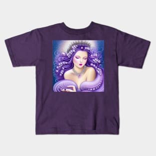 Mother Goddess in Lilac Pearls Kids T-Shirt